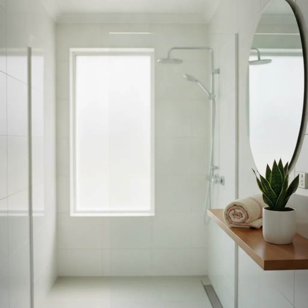 Sparkling clean, spotless modern bathroom after a deep cleaning