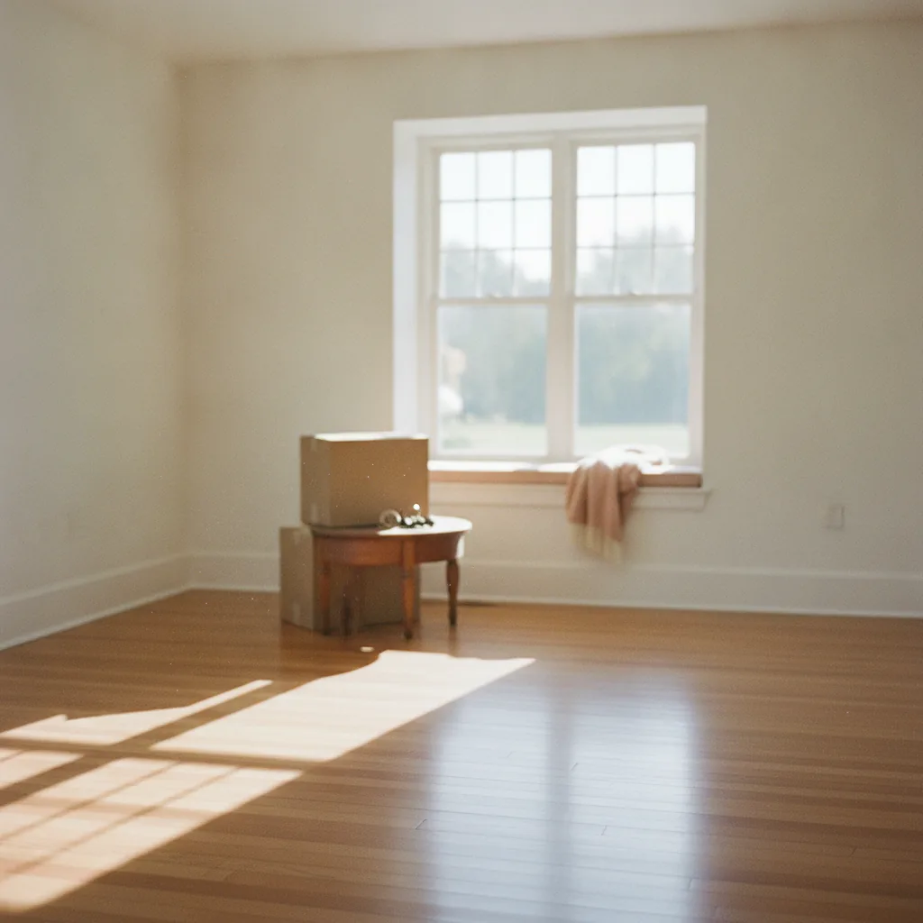 Empty, freshly cleaned sunlit room ready for move-in